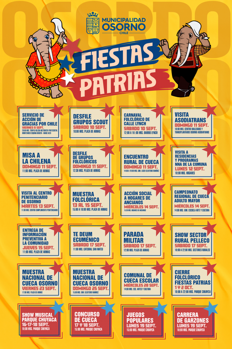 Municipio dio a conocer el programa oficial de Fiestas Patrias en